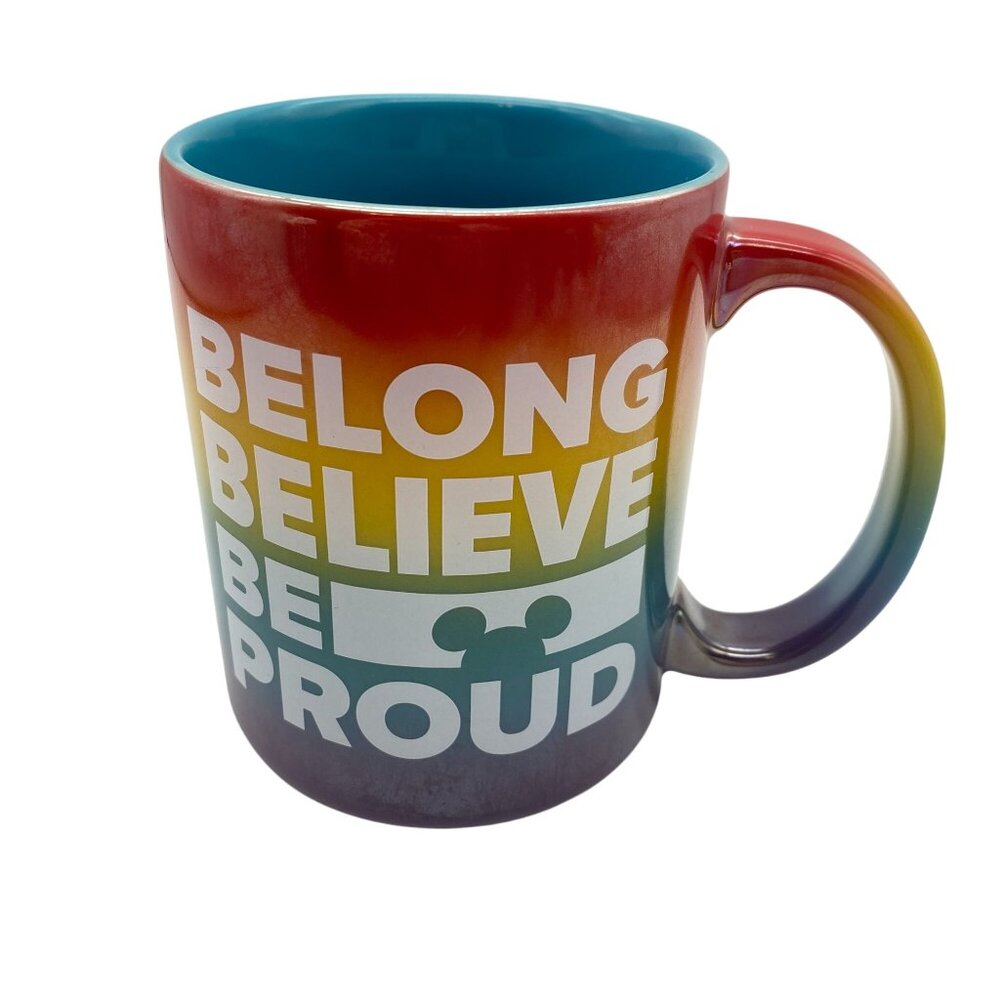 Disney Pride Collection rainbow coffee mug tea ceramic Belong Be proud 19oz